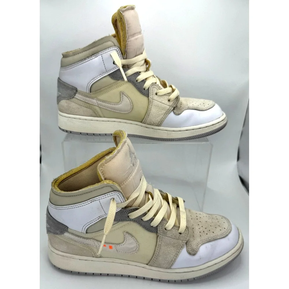 Nike Air Jordan 1 Mid SE Craft Inside Out White Grey (DQ3726-100) Sz 6Y/W 7.5